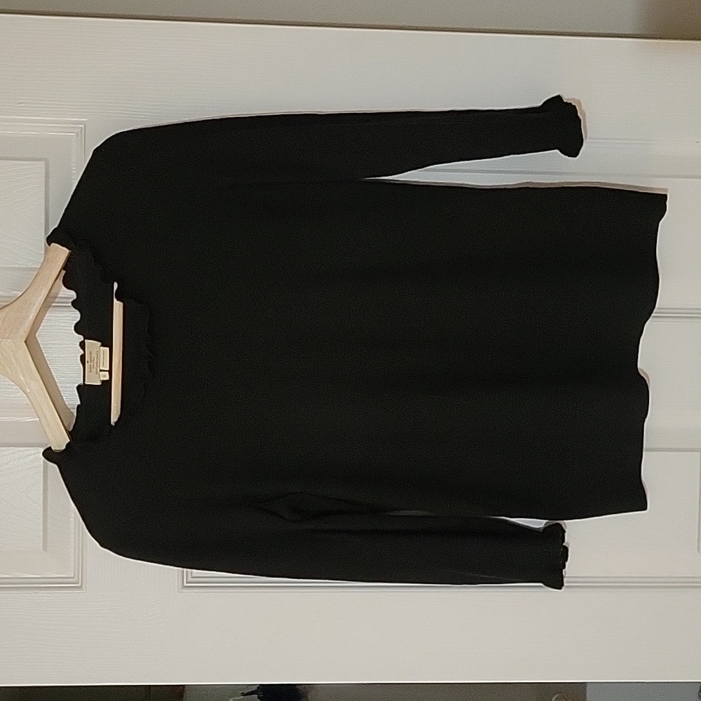 Kate Spade Black Ruffled Collar Sweater Size Small